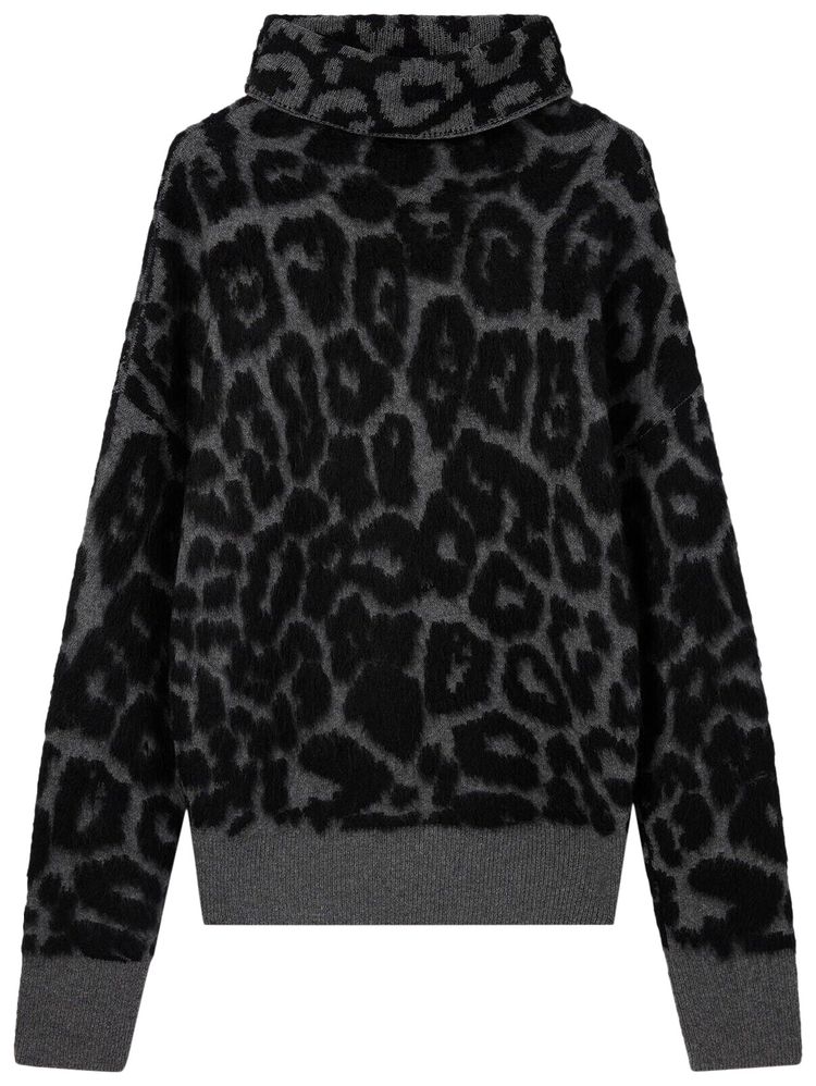 Stella McCartney Leopard Jacquard Jumper BlackGrey