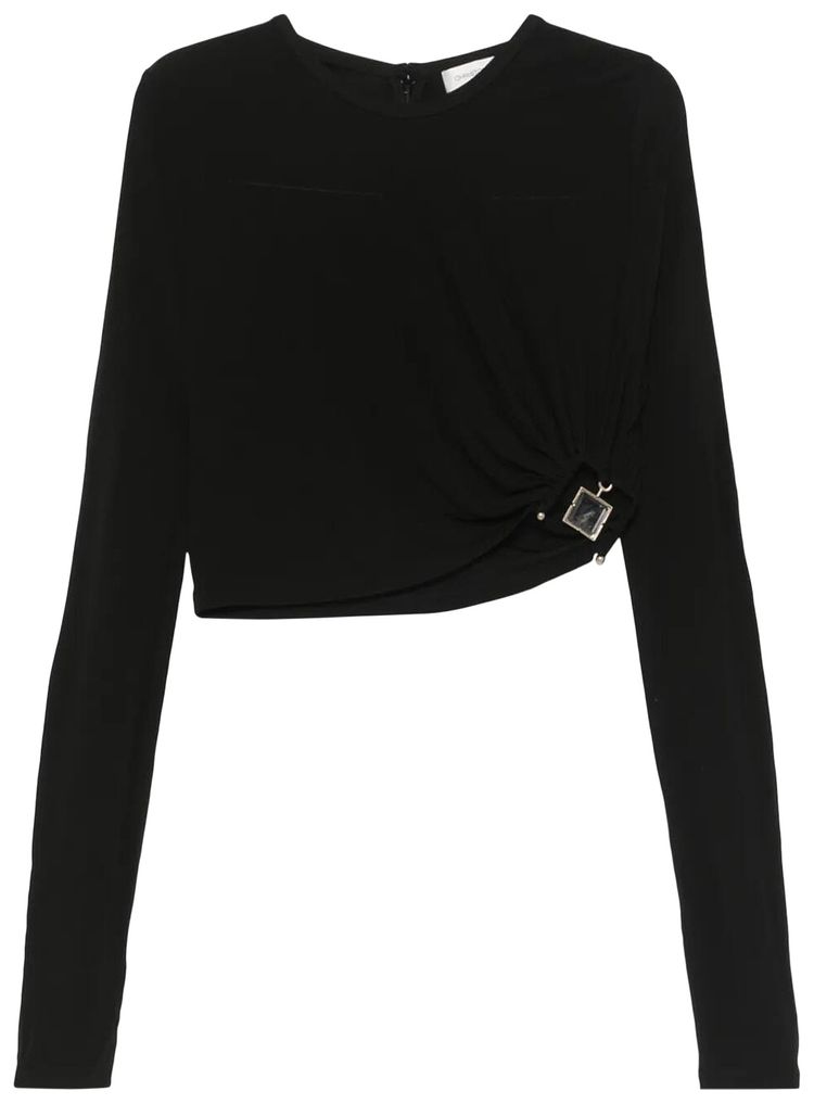 Christopher Esber Bezel Quartz Long Sleeve Top Black
