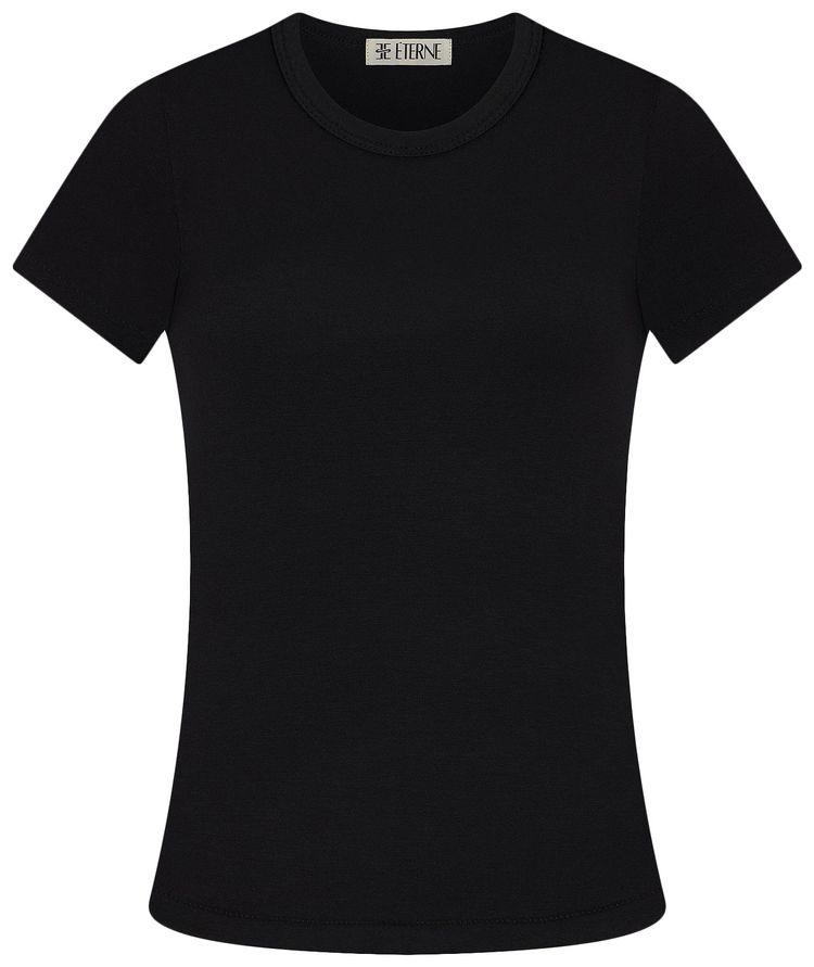 Eterne Fitted Crewneck Short Sleeve T Shirt Black