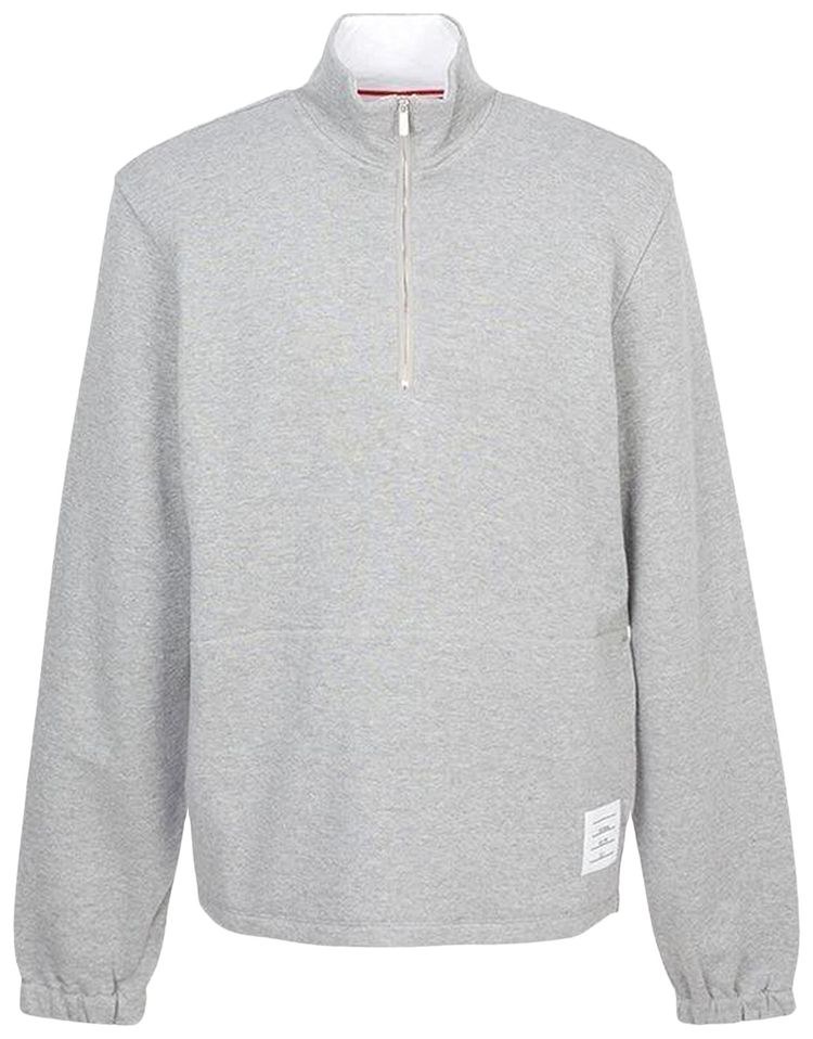 Thom Browne Half Zip Pullover Light Grey