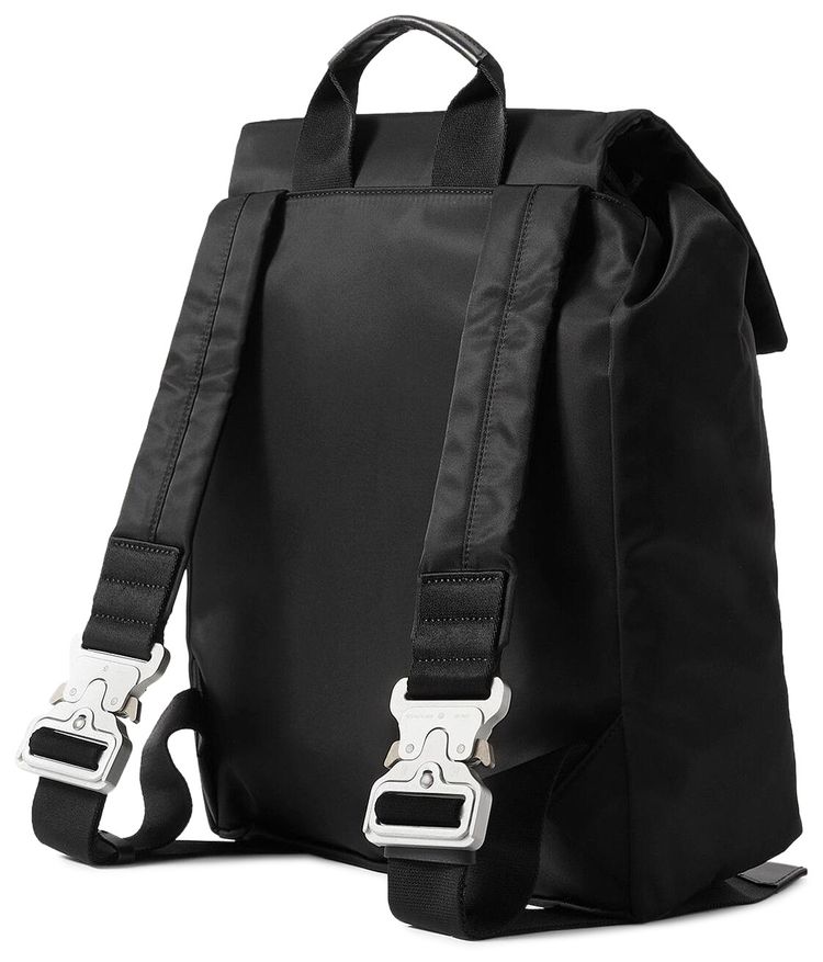 1017 ALYX 9SM Leather Trimmed Nylon Backpack Black