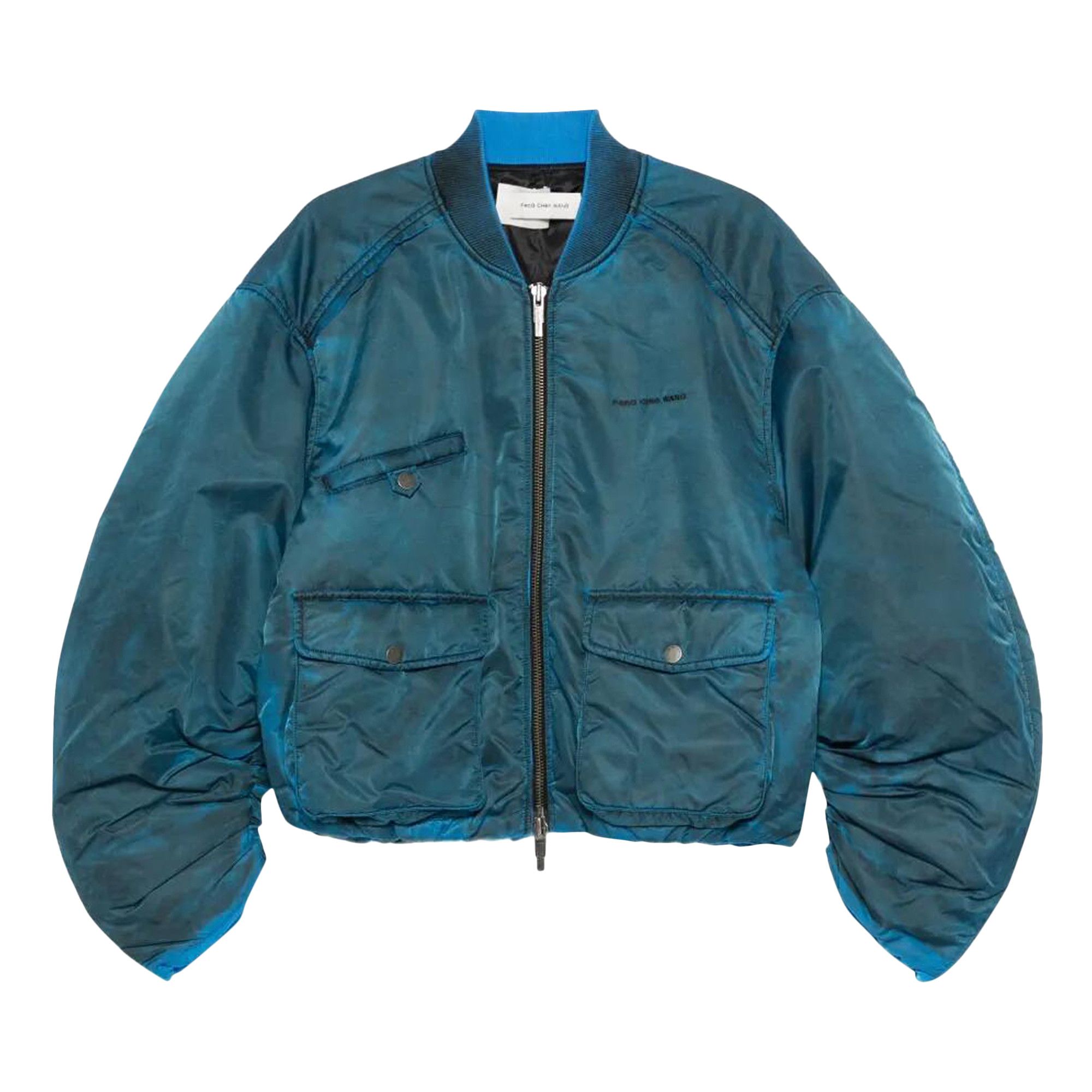Buy Feng Chen Wang Multi Pocket Cargo Jacket 'Washed Prussian Blue
