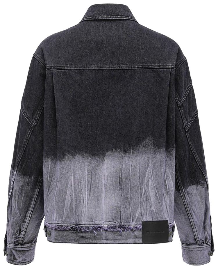 Feng Chen Wang Deconstructed Tie Dye Denim Jacket Black Purple