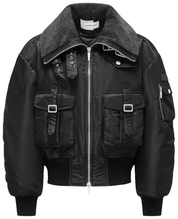 Feng Chen Wang Multipocket Cargo Jacket Black