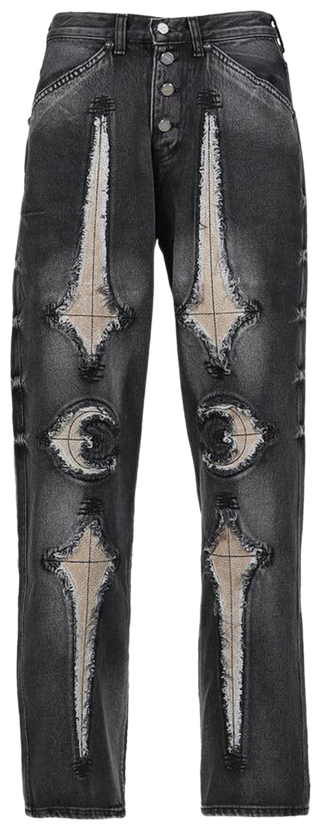 Thug Club TC Bone Leather Denim Pants Black