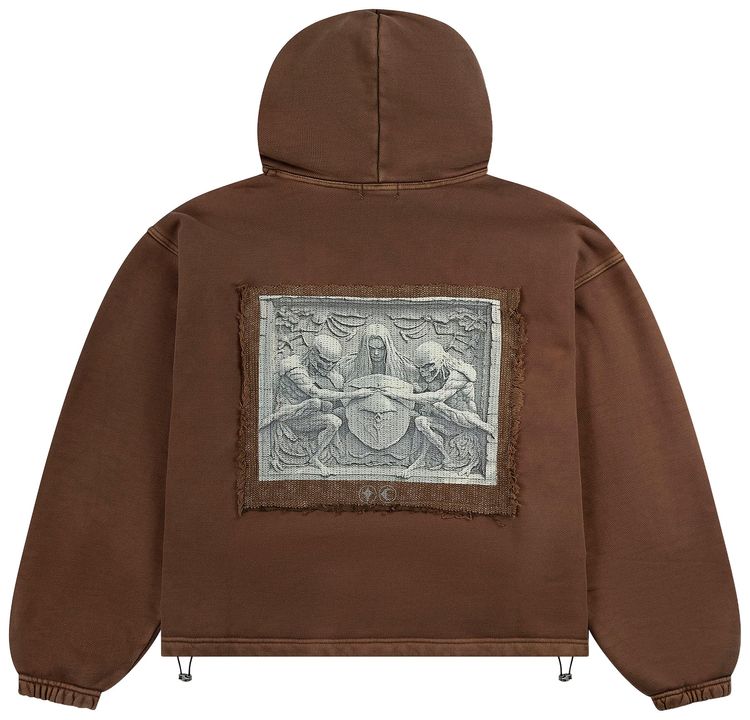 Thug Club Devil Peace Patch Hoodie Brown