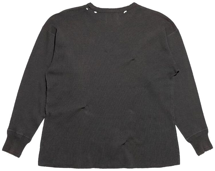 Enfants Riches Deprimes Classic Logo Distressed Thermal Long Sleeve Charcoal