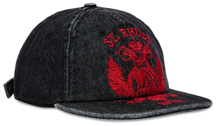 Rhude Saint Seal Denim Curved Brim Hat Grey