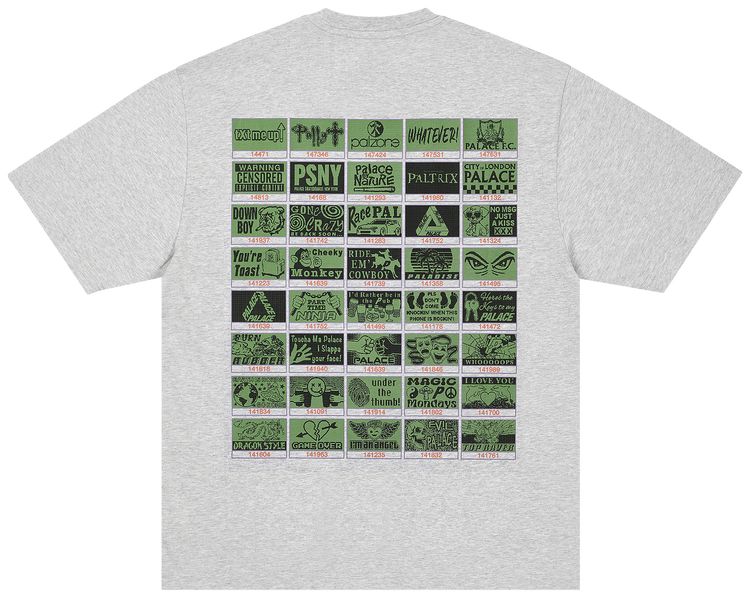 Palace Top Up T Shirt Grey Marl