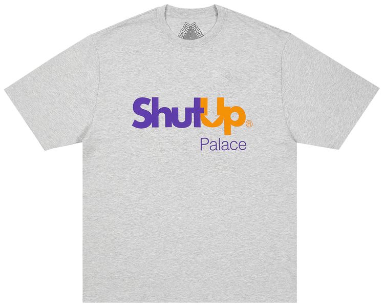 Palace Shut Up T Shirt Grey Marl