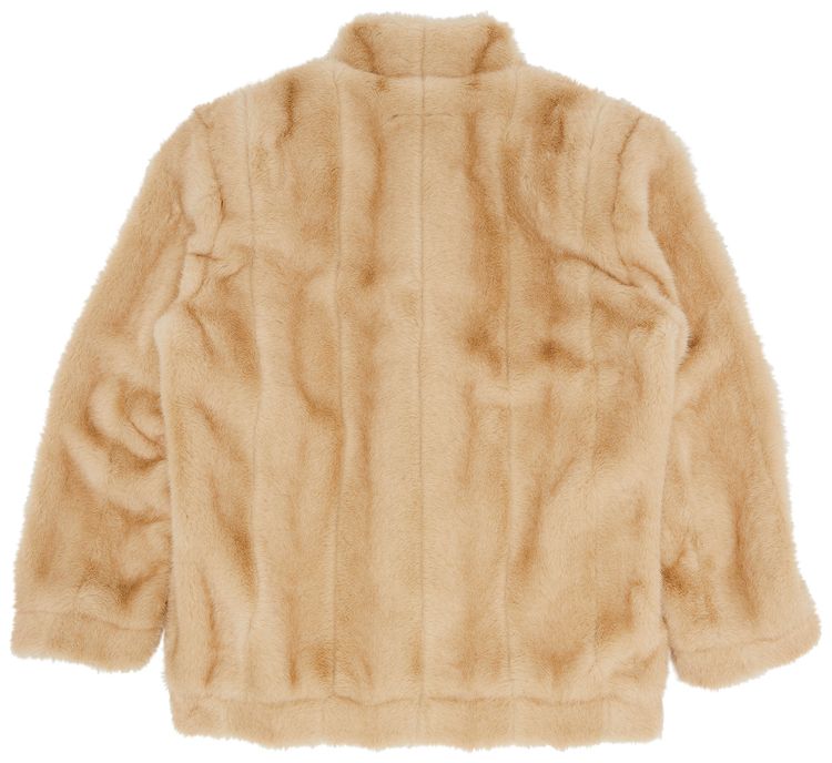 MM6 Maison Margiela Faux Fur Sports Jacket Light Beige