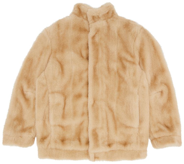 MM6 Maison Margiela Faux Fur Sports Jacket Light Beige
