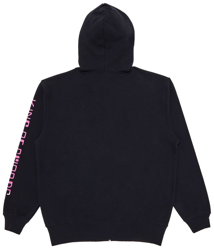 GOAT King of Swords Tarot Zip Up Hoodie BlueFuchsia