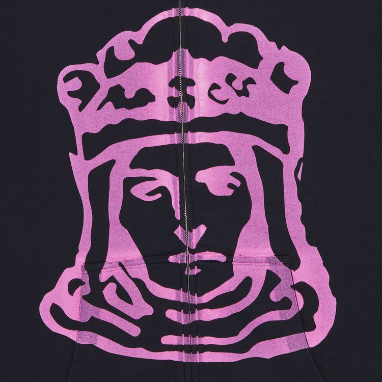 GOAT King of Swords Tarot Zip Up Hoodie BlueFuchsia