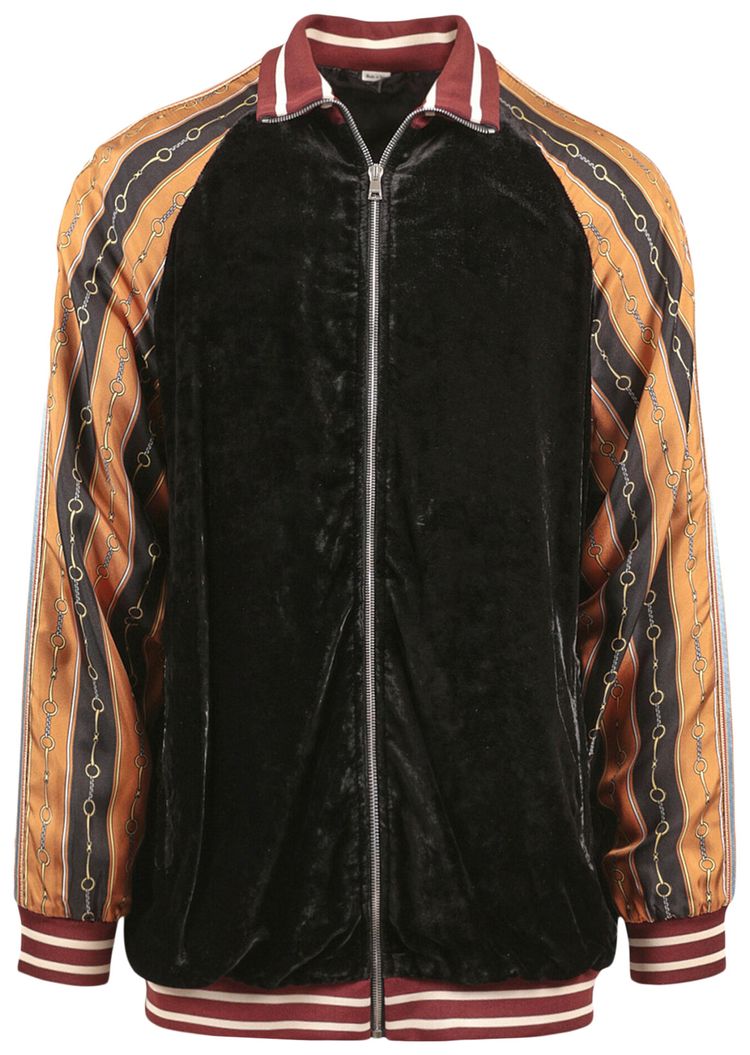 Gucci Mixed Media Bomber Jacket Black
