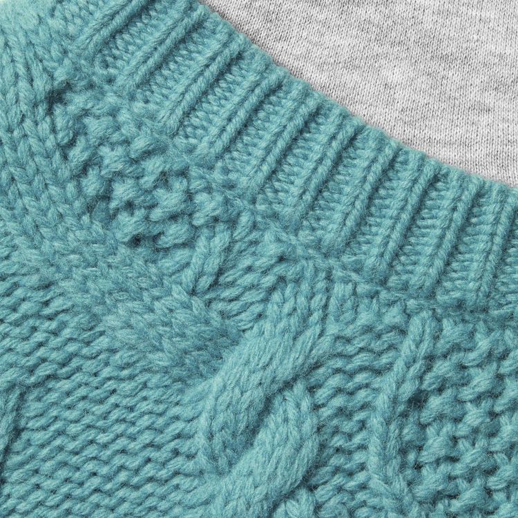 Supreme Cable Hooded Sweater Teal