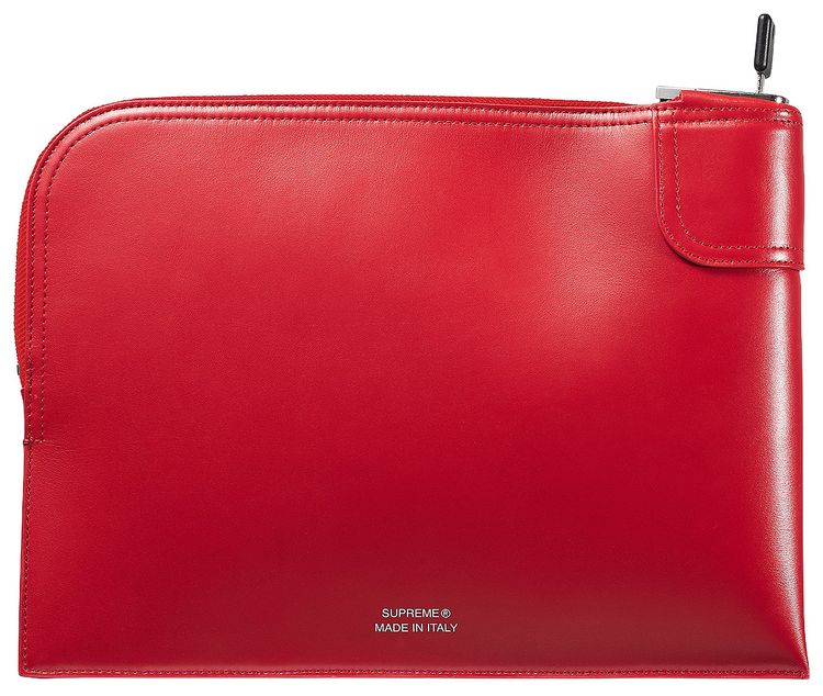Supreme Leather Money Bag Red
