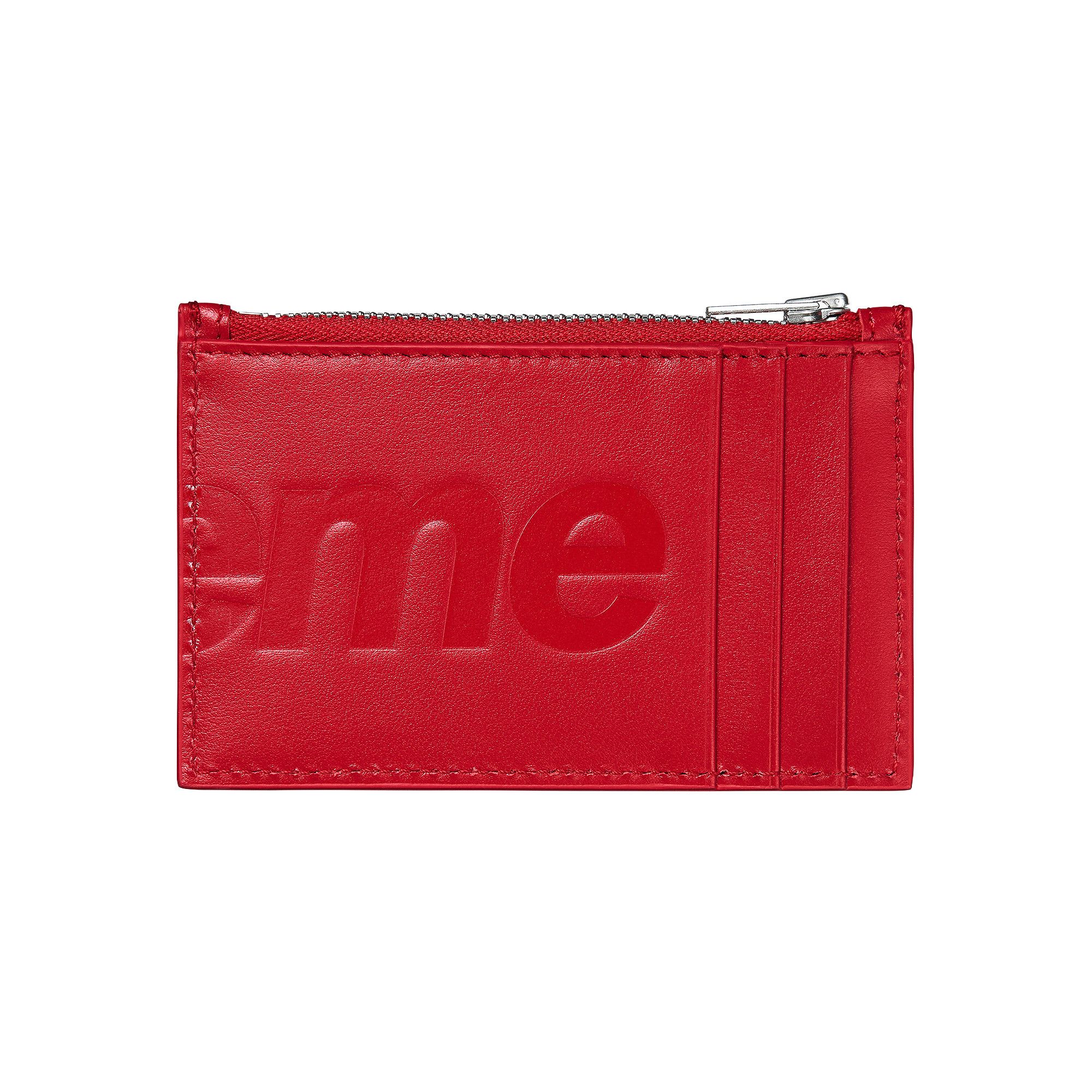 Buy Supreme Leather Zip Card Holder 'Red' - FW25B27 RED | GOAT