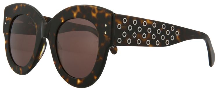 Alaia Round Frame Acetate Sunglasses Havana Brown