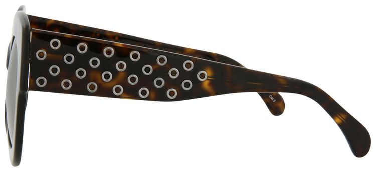 Alaia Round Frame Acetate Sunglasses Havana Brown