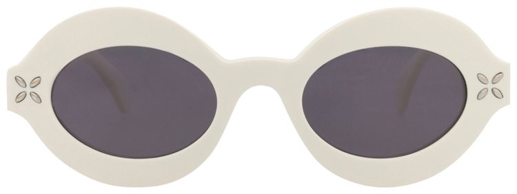 Alaia Round Frame Acetate Sunglasses IvoryGrey