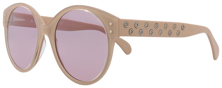 Alaia Round Frame Acetate Sunglasses NudeViolet
