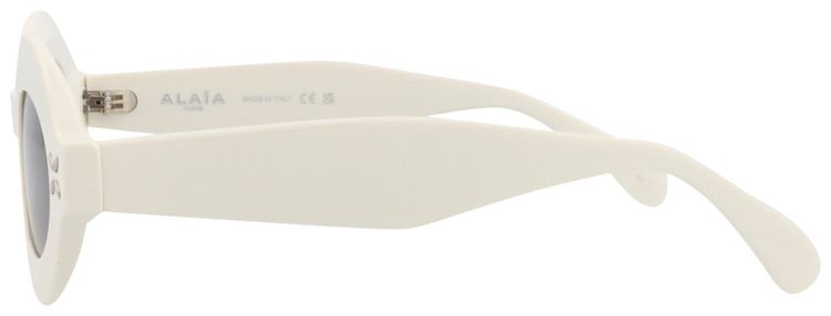 Alaia Round Frame Acetate Sunglasses IvoryGrey