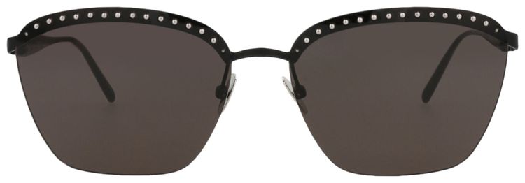 Alaia Square Frame Metal Sunglasses BlackGrey
