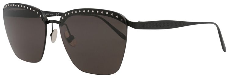 Alaia Square Frame Metal Sunglasses BlackGrey
