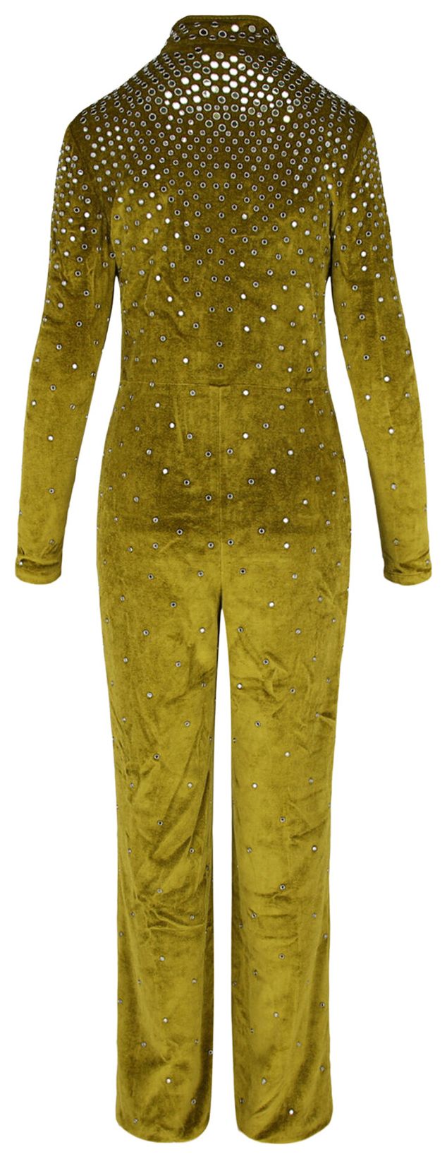 Bottega Veneta Eyelet Velvet Jumpsuit Chamomile