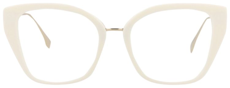 Fendi Cat Eye Frame Acetate Optical Frames IvorySilverTransparent