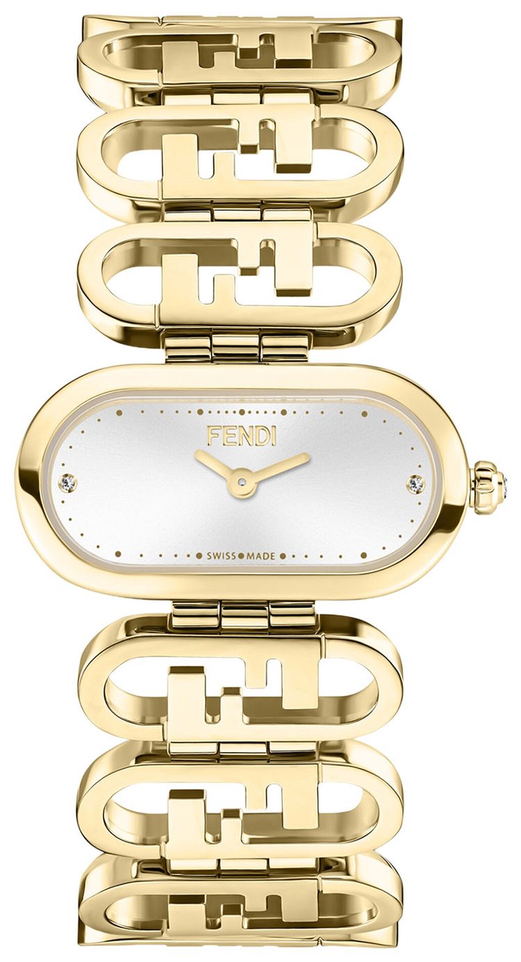 Fendi OLock Diamond Watch Gold