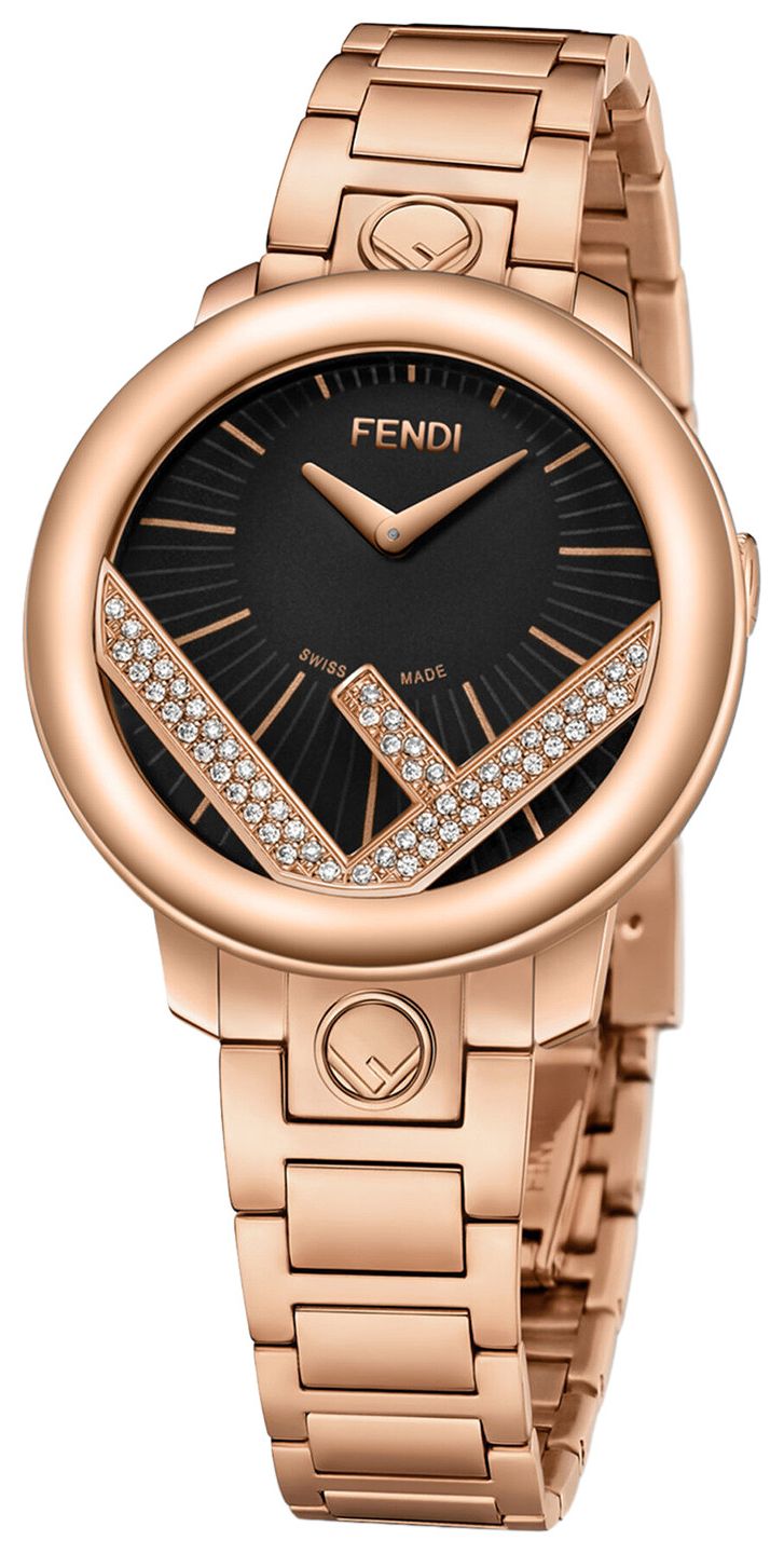 Fendi Run Away Diamond Watch Rose Gold