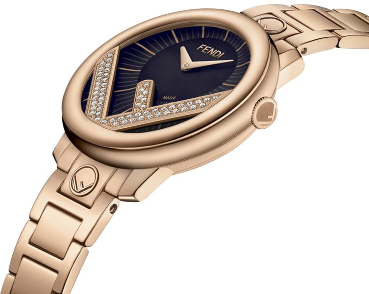 Fendi Run Away Diamond Watch Rose Gold