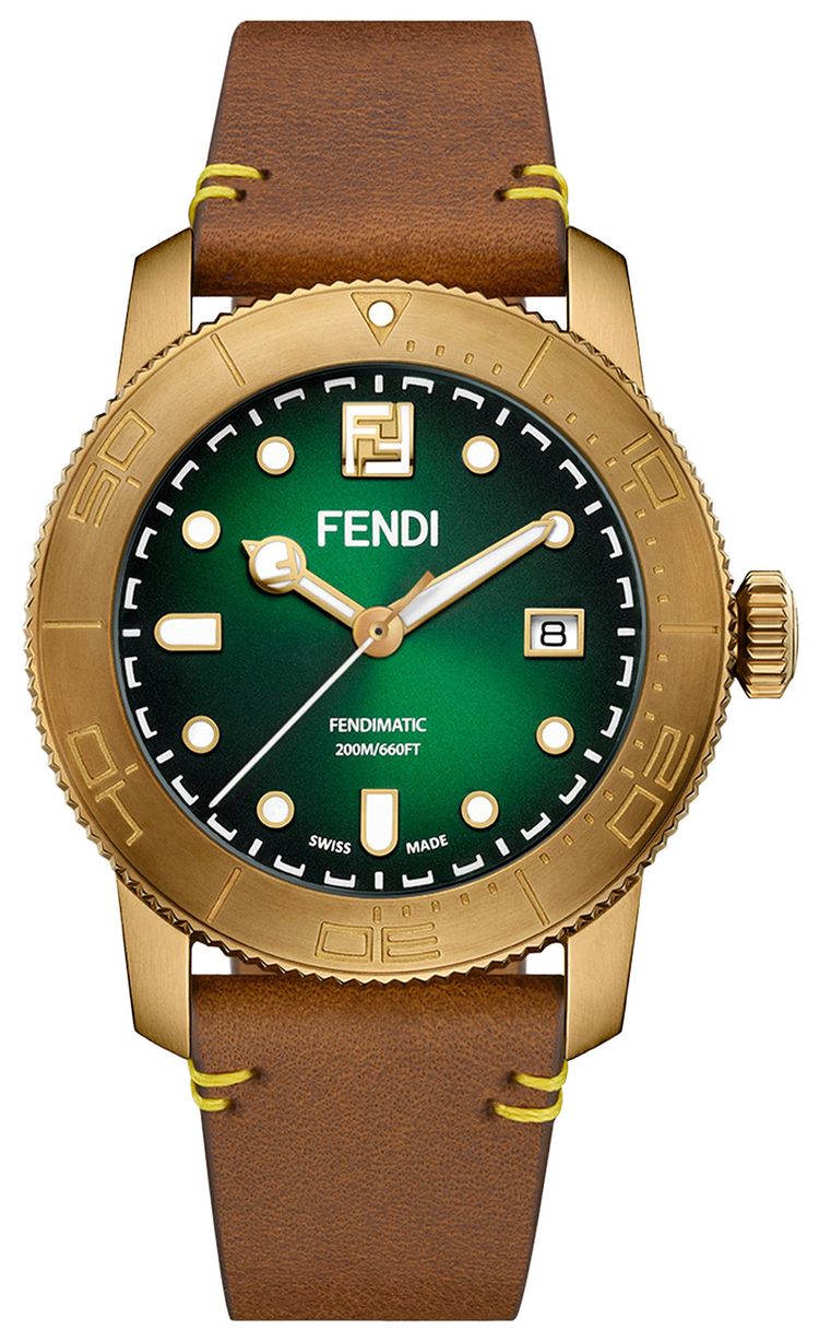 Fendi Aqua Automatic Diver Watch Bronze
