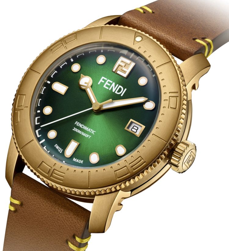 Fendi Aqua Automatic Diver Watch Bronze