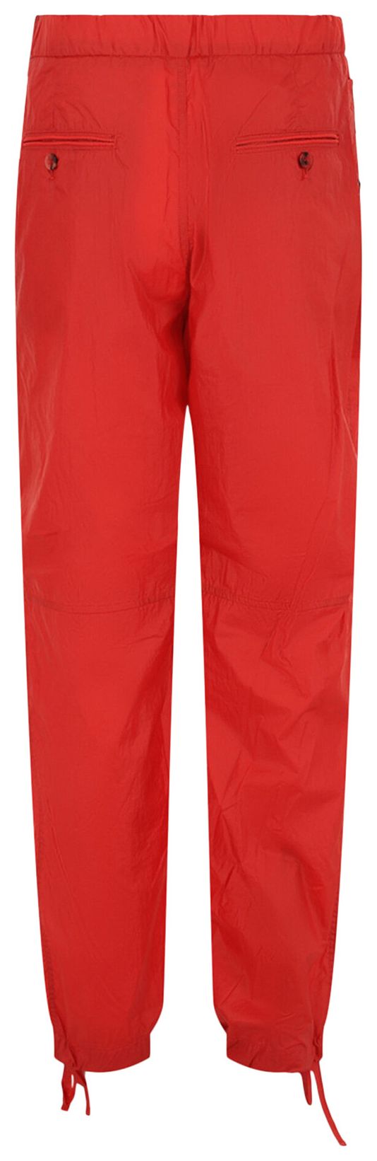 Ferragamo Coated Drawstring Straight Leg Pants Red