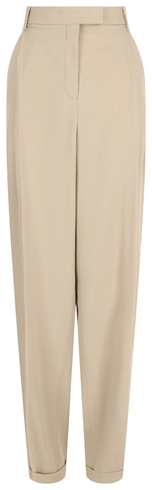 Ferragamo Wide Leg Wool Trousers BeigeWhite