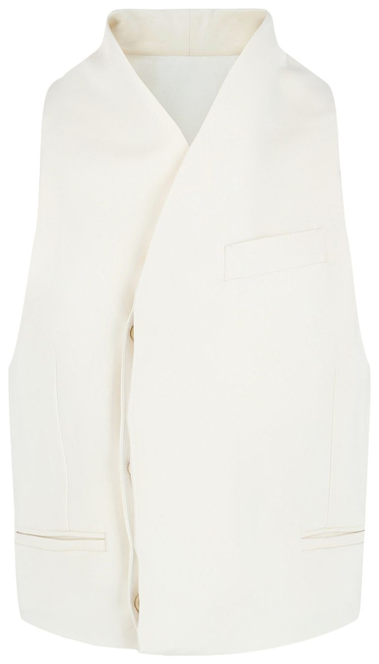 Ferragamo Asymmetrical Buttoned Vest White
