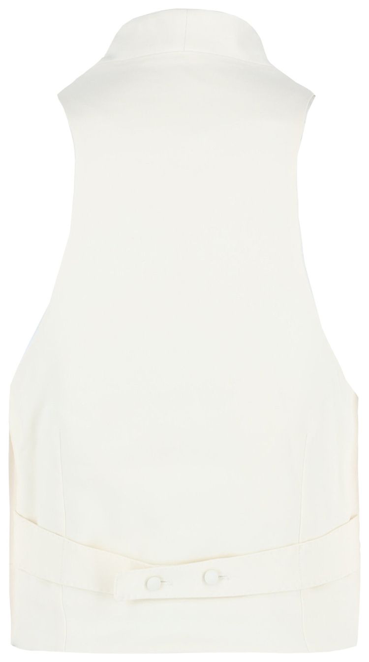 Ferragamo Asymmetrical Buttoned Vest White