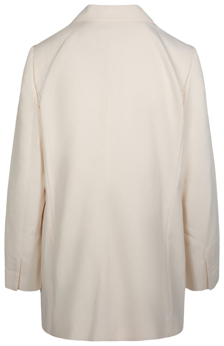 Ferragamo Single Button Silk Blazer Parchment