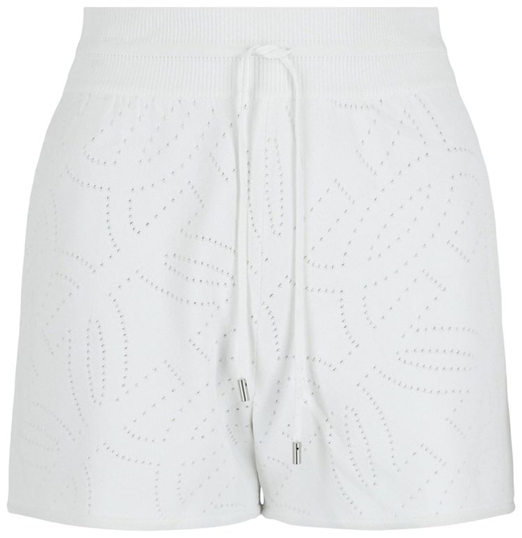 Ferragamo Gancini Pattern Drawstring Shorts White
