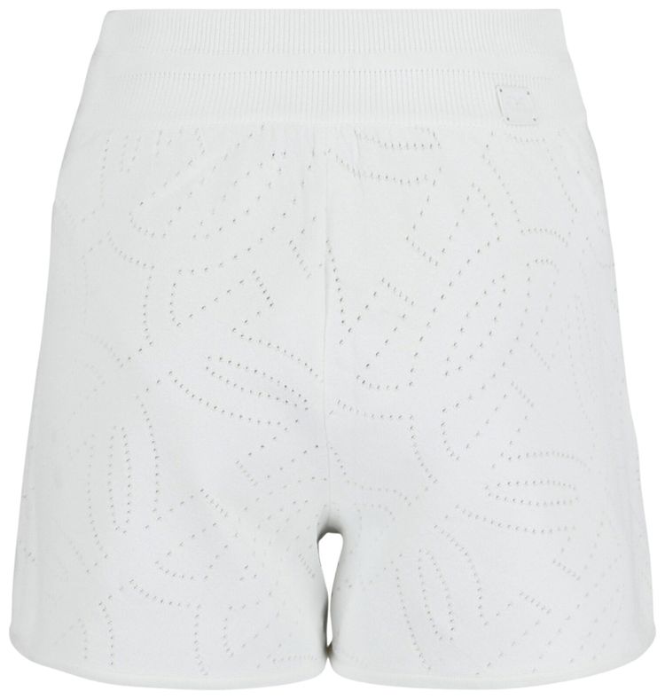Ferragamo Gancini Pattern Drawstring Shorts White