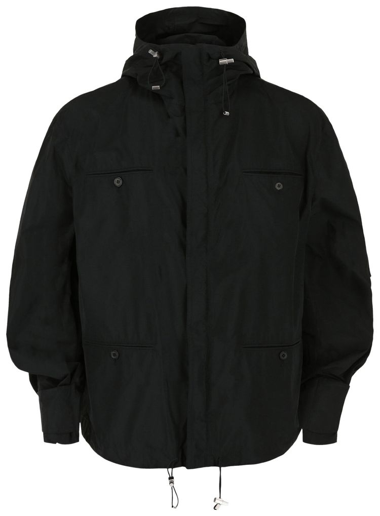 Ferragamo Hooded Windbreaker Jacket Black