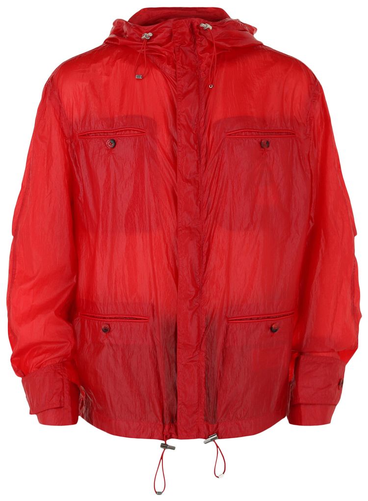Ferragamo Hooded Windbreaker Jacket Red