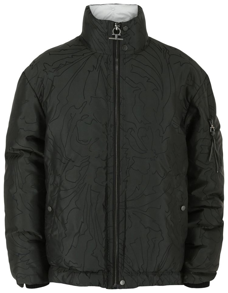 Ferragamo Abstract Print Quilted Jacket Black