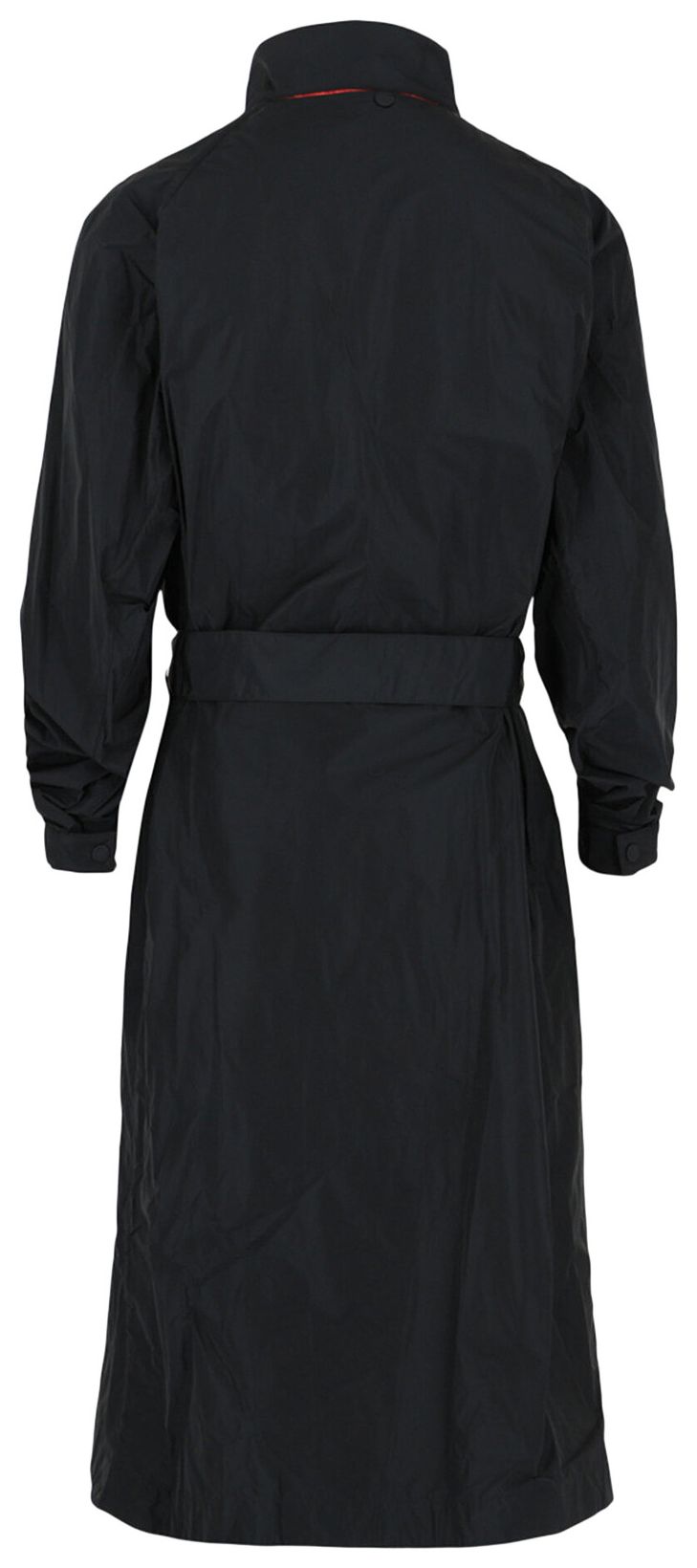 Ferragamo Asymmetrical Zip Detail Belted Trench Coat Black