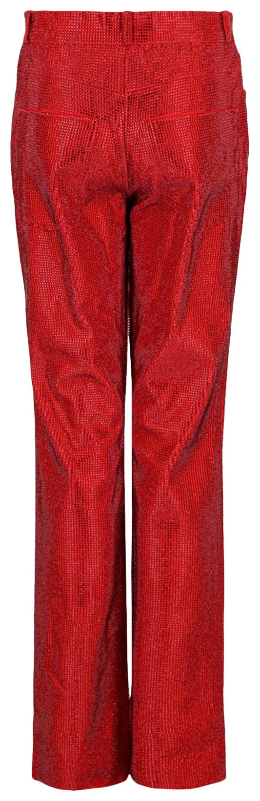Ferragamo Crystal Embellished Pants Red