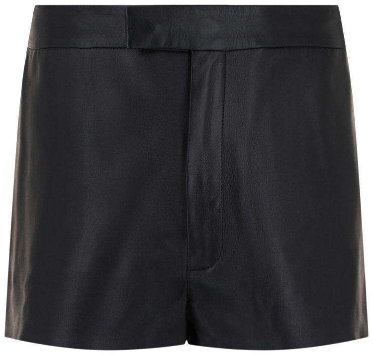 Ferragamo Leather Shorts Black
