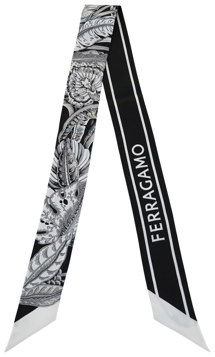 Ferragamo Togo Print Silk Bandeau Black